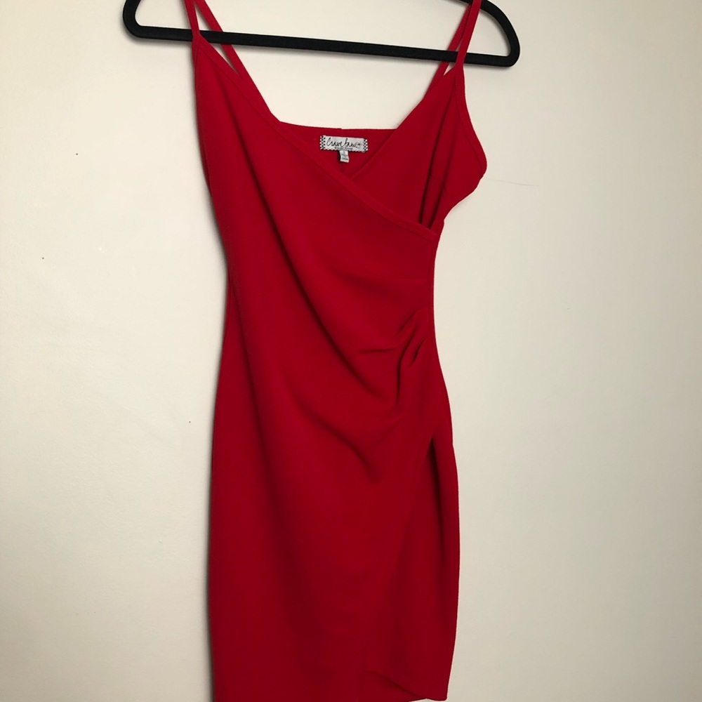 Asymmetrical Bodycon Dress in Red